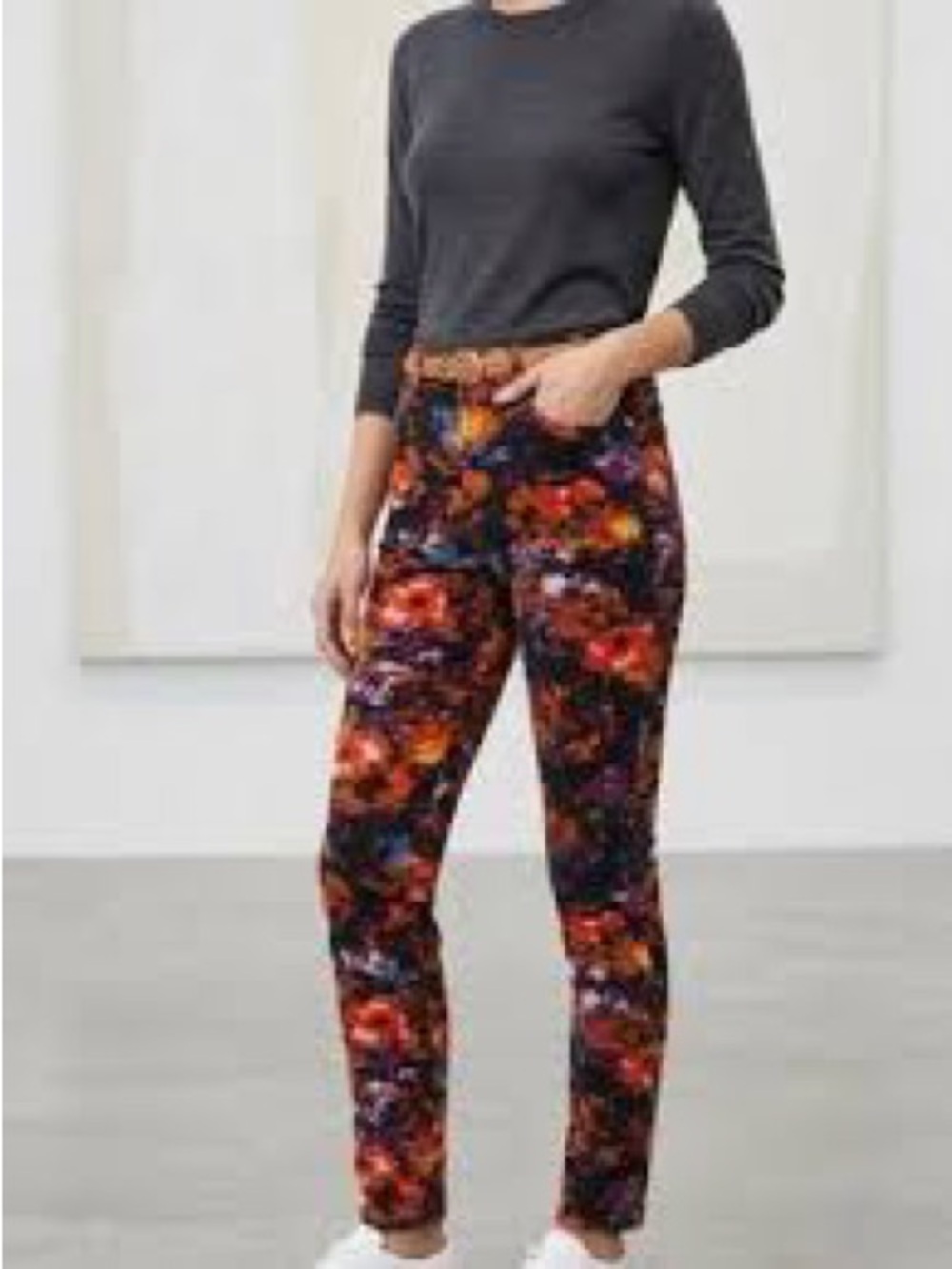Pilcro Floral Corduroy Jeans Sz 28